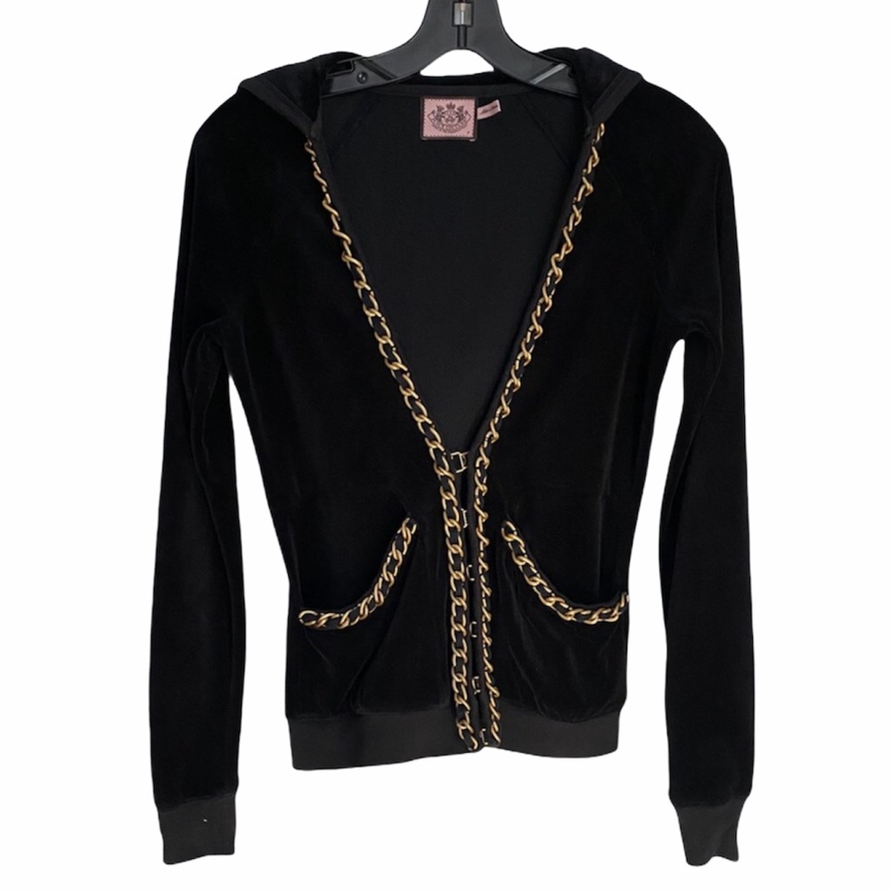 JUICY COUTURE CHIC VELOUR TRACK HOODIE JACKET
